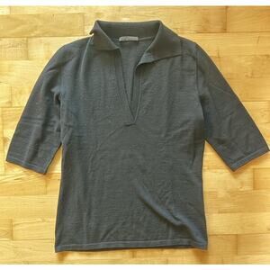 narcisco rodriguez Wool Blend V Neck Collared Polo Sweater US 8